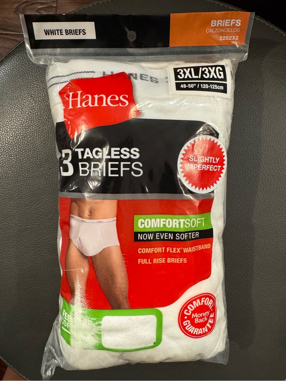*Hanes Men's ComfortSoft White Tagless Briefs - 3 Pack (3XL)